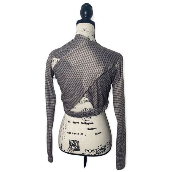 SHEIN Gray Twist Back Long Sleeve Crop Top - Size L - Picture 2 of 4